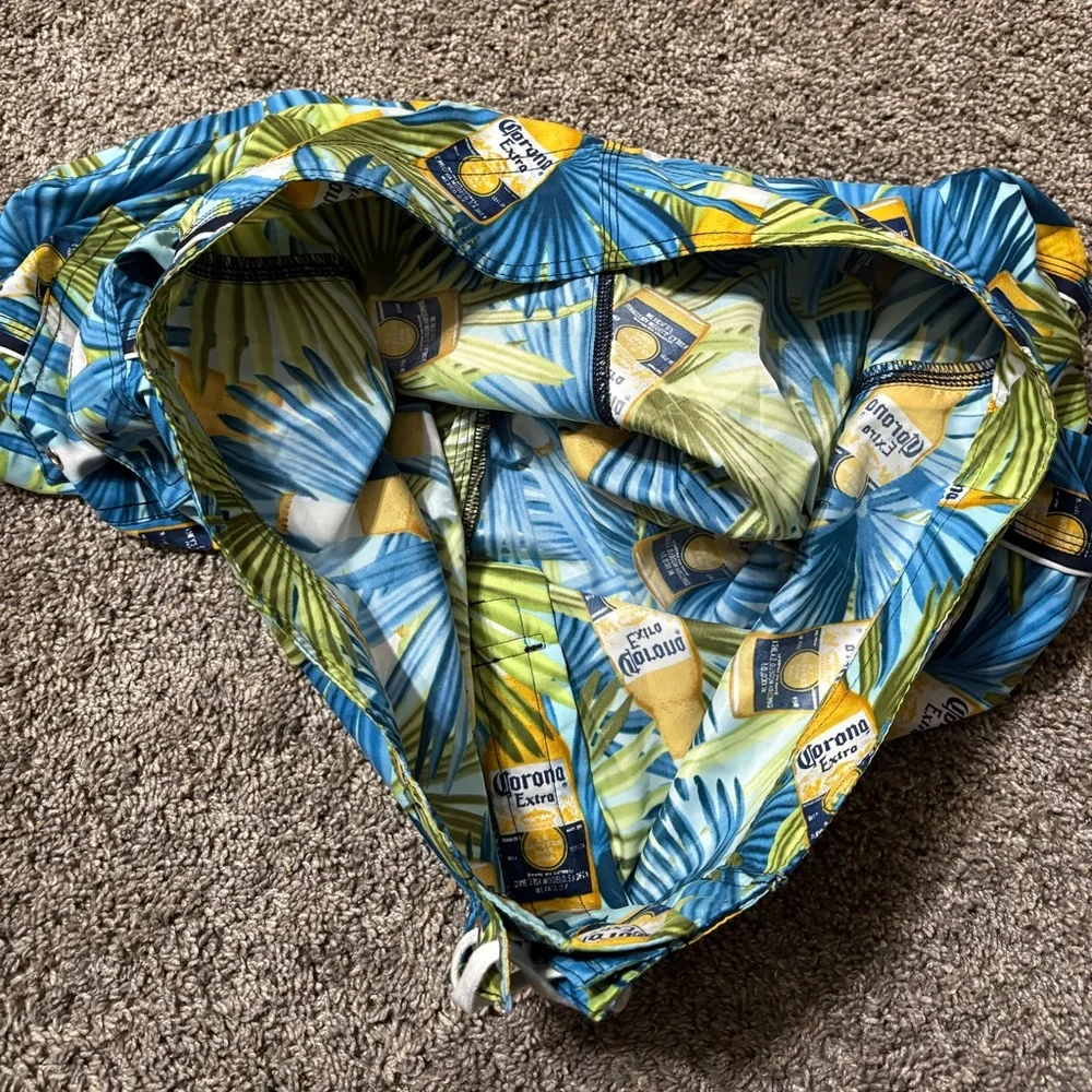 Corona swim trunks Extra‎ Beer Logo Board Shorts Mens Trunks Size 38 Drawstrings